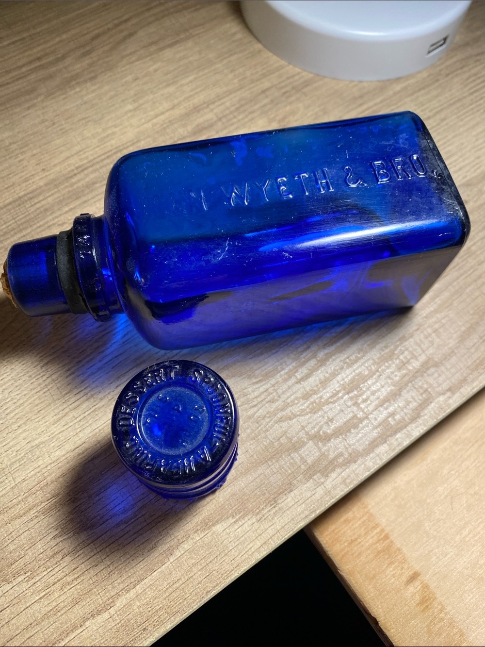 Cobalt Blue Glass Apothecary Bottle/ Antique